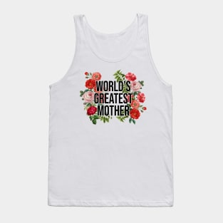 world's Greatest Mother, Vintage Floral Tank Top